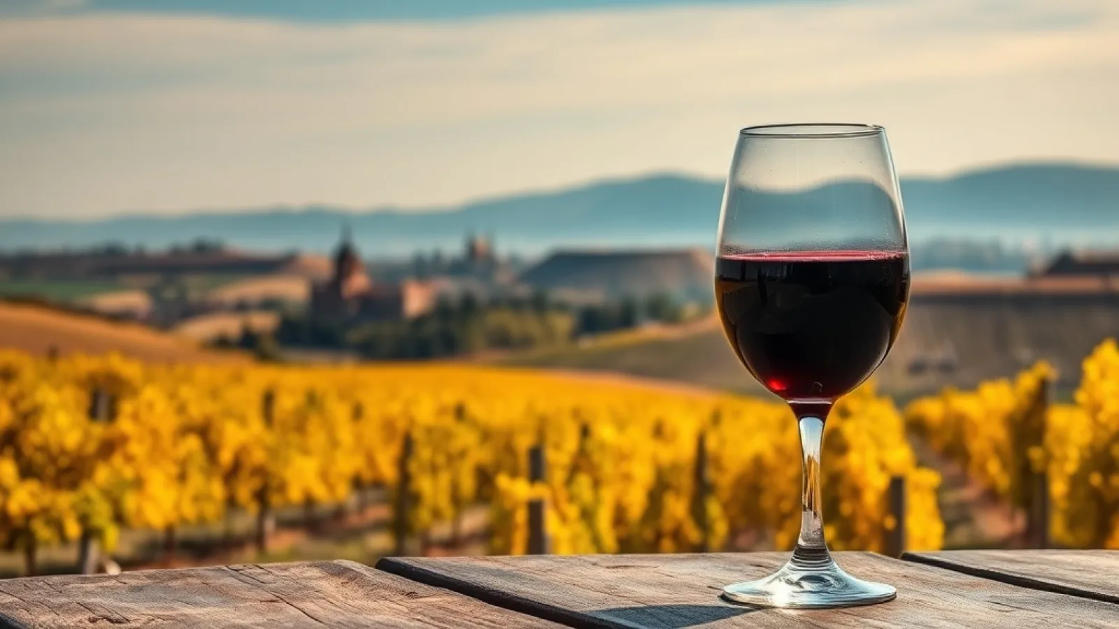 Bulgarian vineyards and wine bottles displayed with tourism promotional materials for the "Wine Leads the Way" campaign.