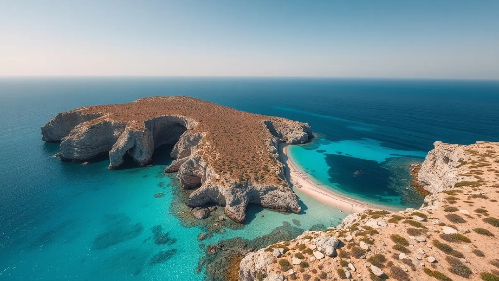 Six Senses luxury eco-resort development site on Megalonisos island in Greece's Petalioi complex.