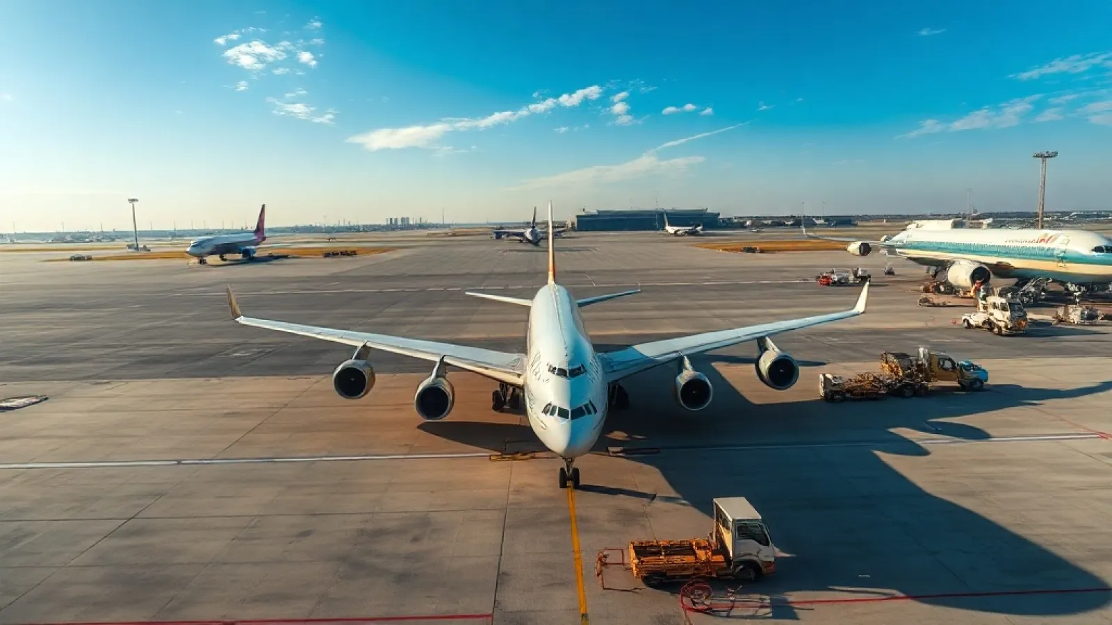 Regional airport tarmac with aircraft lined up during daytime, showing resumed flight operations.