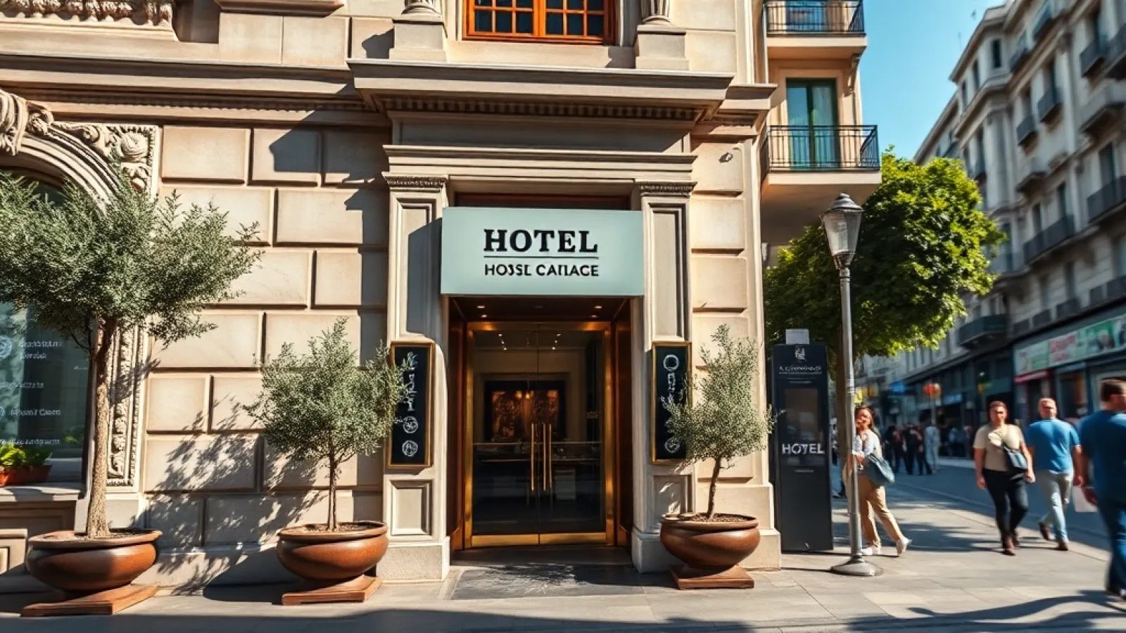 Moxy Athens City hotel exterior showcasing modern architecture with rooftop amenities in central Athens.