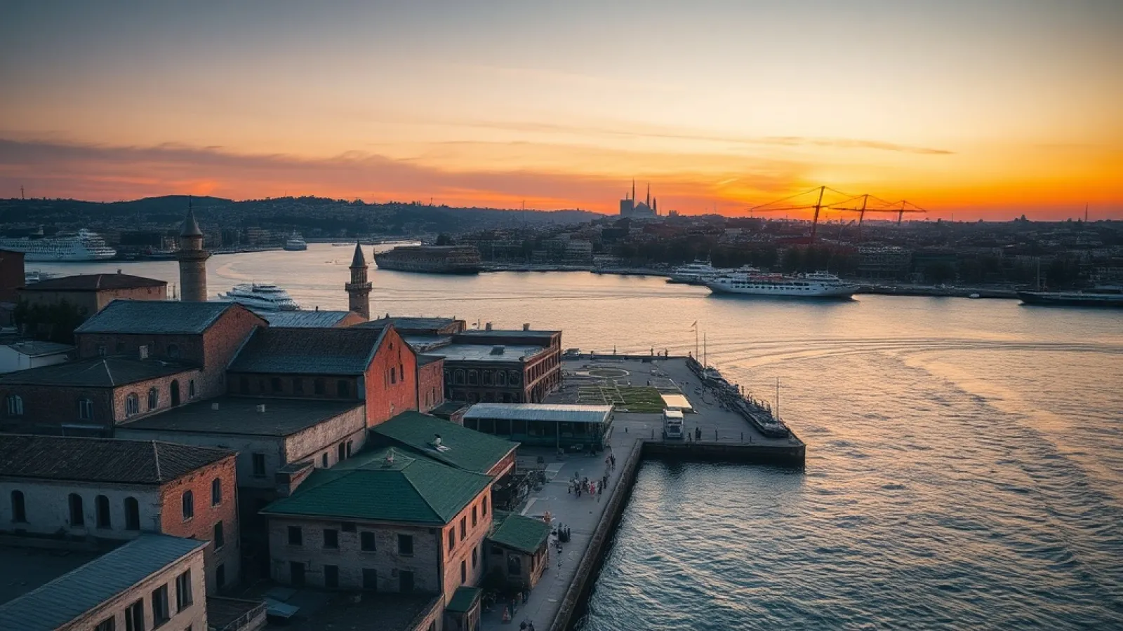 Rixos Tersane Istanbul luxury hotel complex in the historic Tersane district overlooking the Golden Horn waterfront.