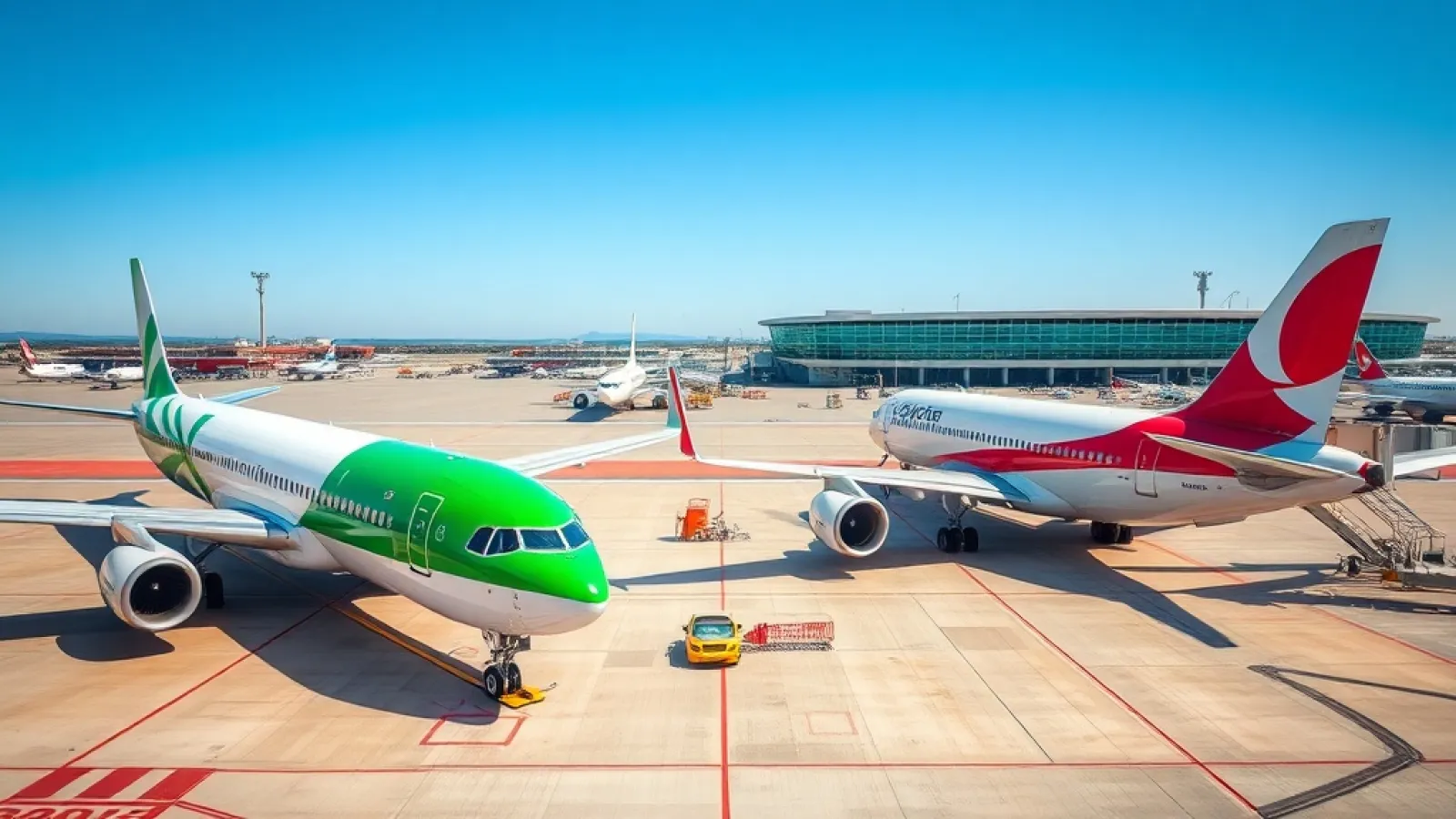 Flynas and Turkish Airlines aircraft lined up at airport terminal showcasing new codeshare partnership between Saudi and Turk
