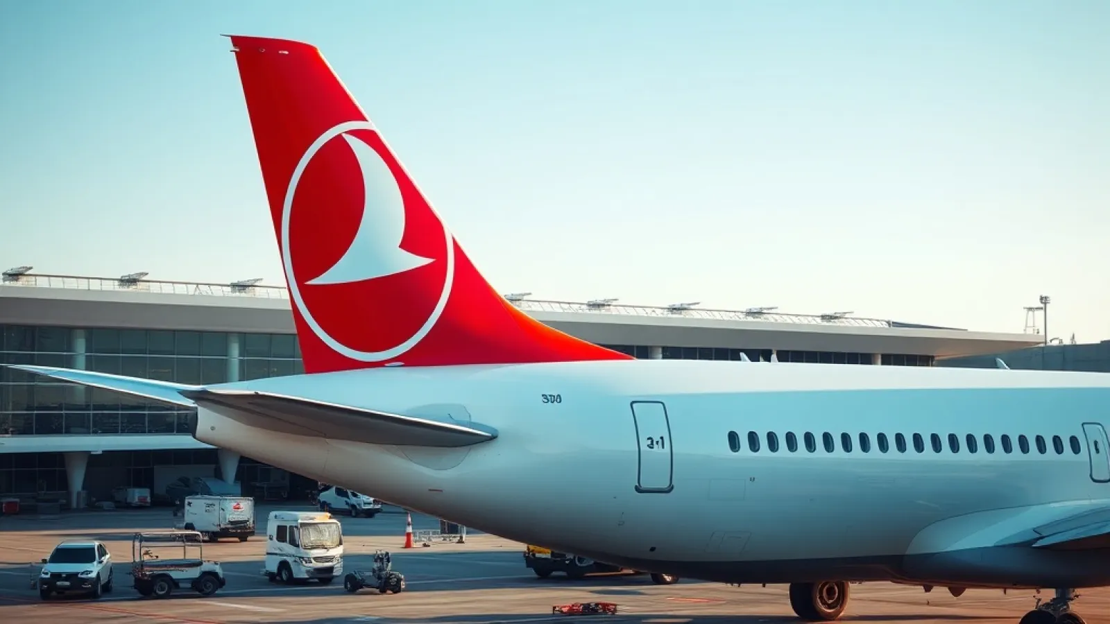 Turkish Airlines aircraft on tarmac with South African and Turkish flags, representing expanded Istanbul-Johannesburg-Cape To
