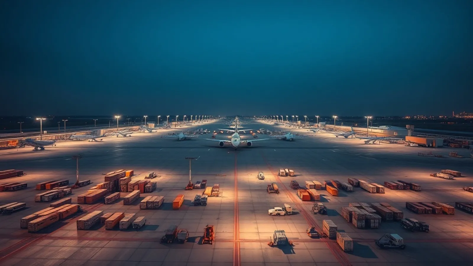 Turkish Airlines' new Istanbul hub facilities including cargo warehouses, maintenance hangars, and catering operations under
