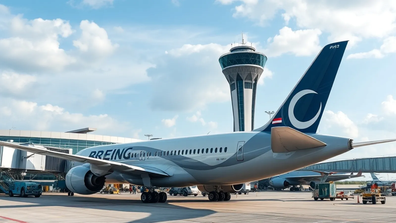 Turkish Airlines aircraft on tarmac with Charlotte, Minneapolis, Orlando and Philadelphia skylines representing expansion tar