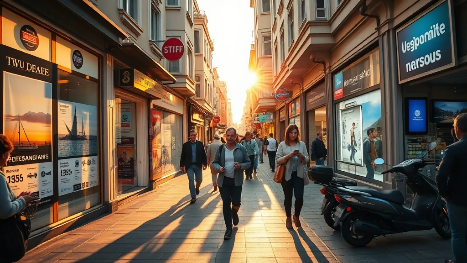 TÜRSAB protest demonstration against foreign online travel booking platforms in Istanbul.
