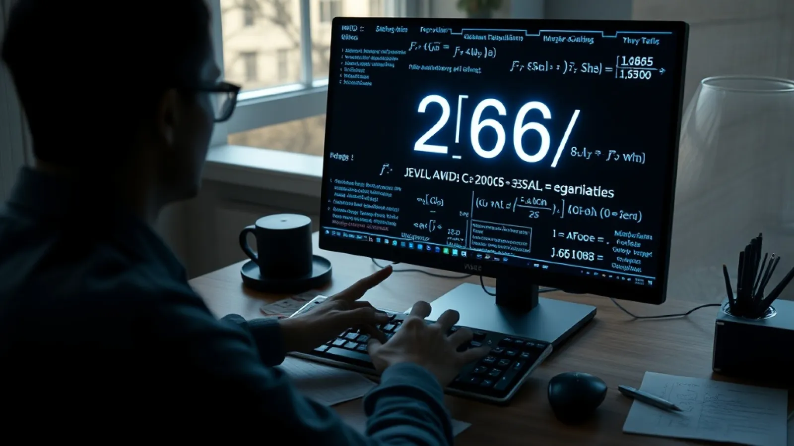 Yapay zeka tarafından bulunan matematiksel karşı örneğin, bilgisayar ekranında formüller ve grafiklerle gösterildiği bir görs