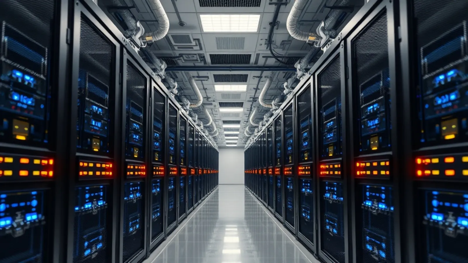 AMD'nin yüksek performanslı yapay zeka sunucusu Helios'un teknik şematikleri ve veri merkezi altyapısı gösterimi.