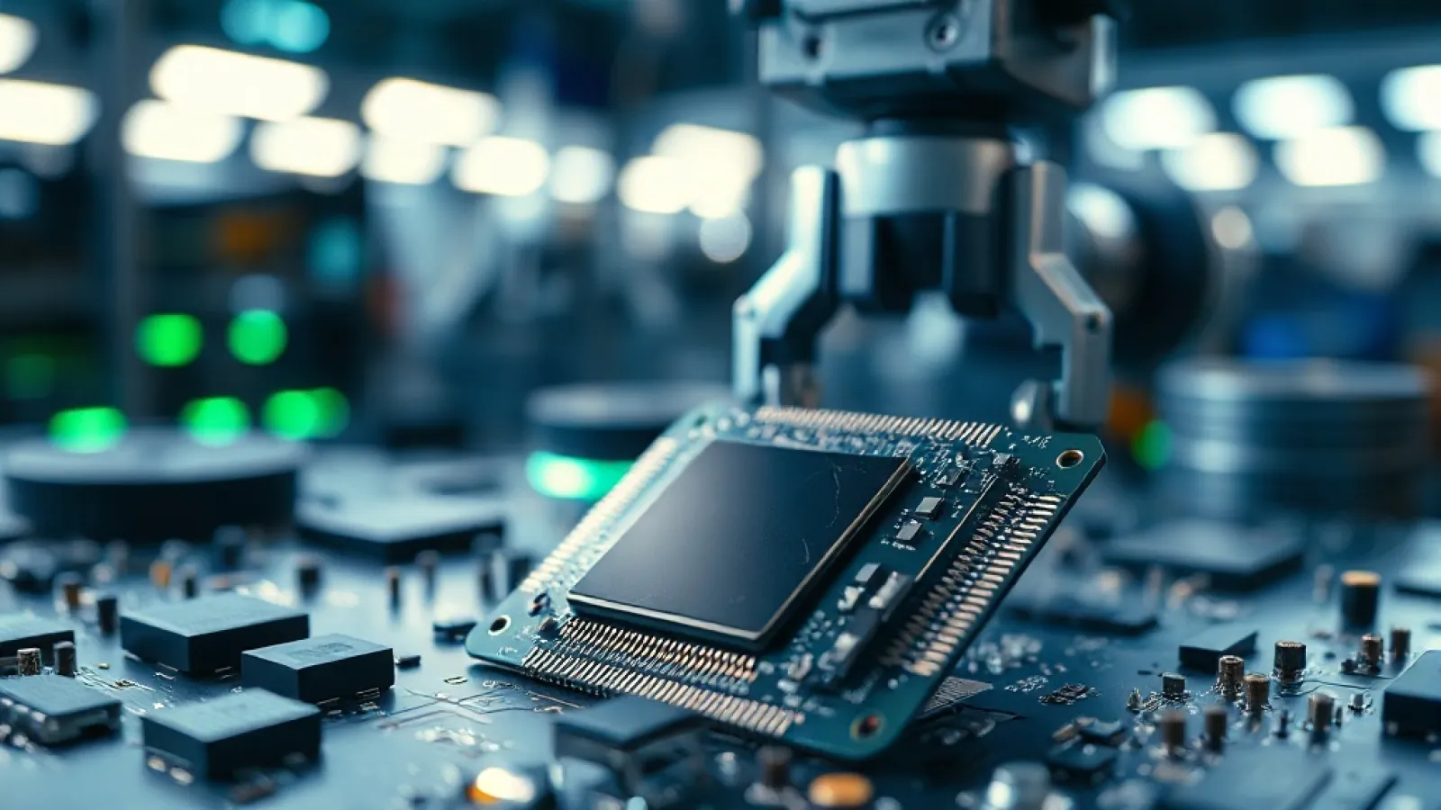 AMD'nin yeni 16 çekirdekli yapay zeka işlemcisinin teknik şematiği ve bileşen diyagramı gösterilmektedir.