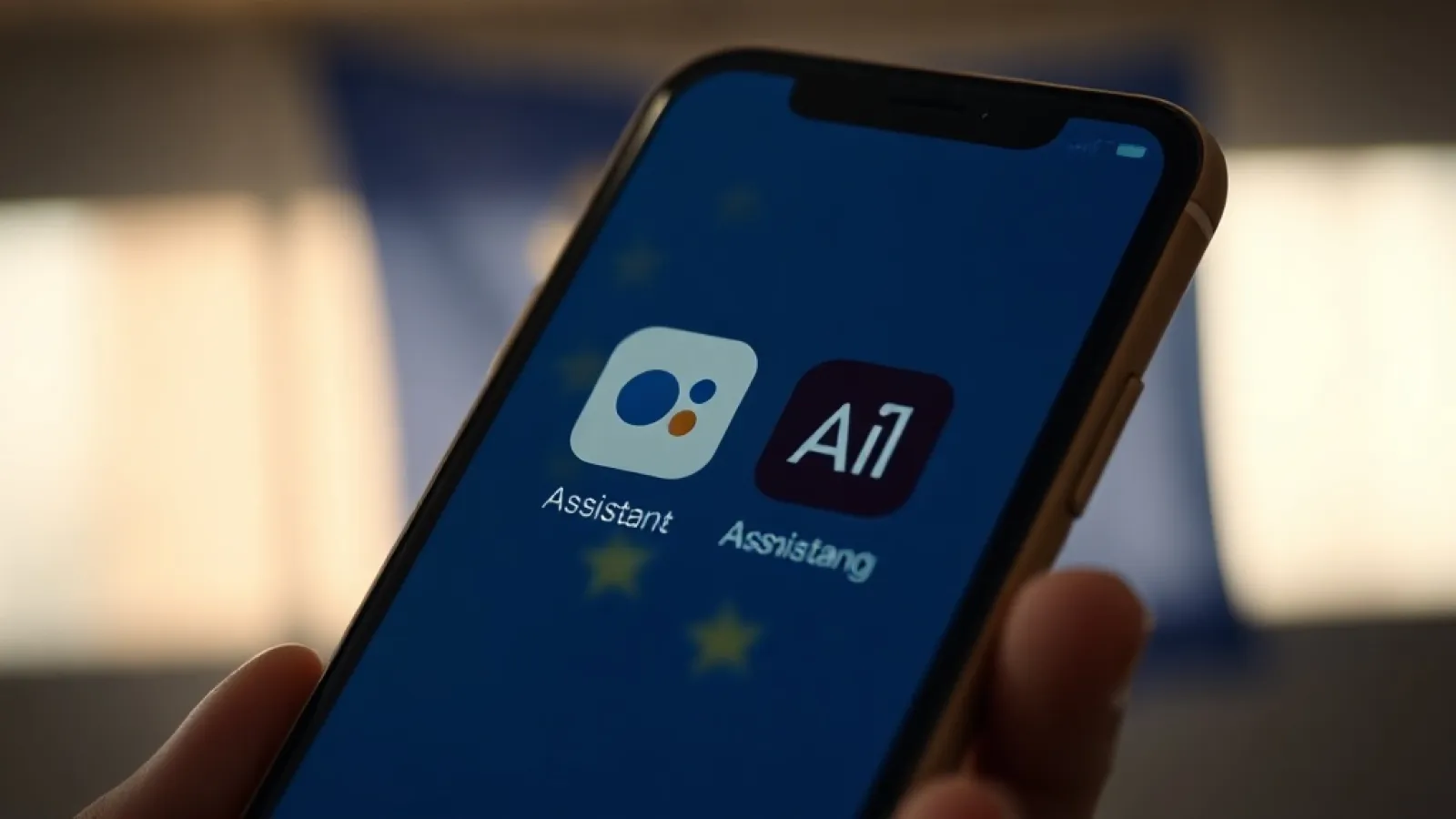 Android işletim sisteminde Google'ın tekelini kıran, rakip yapay zeka asistanlarının yer aldığı açık bir platform görseli.