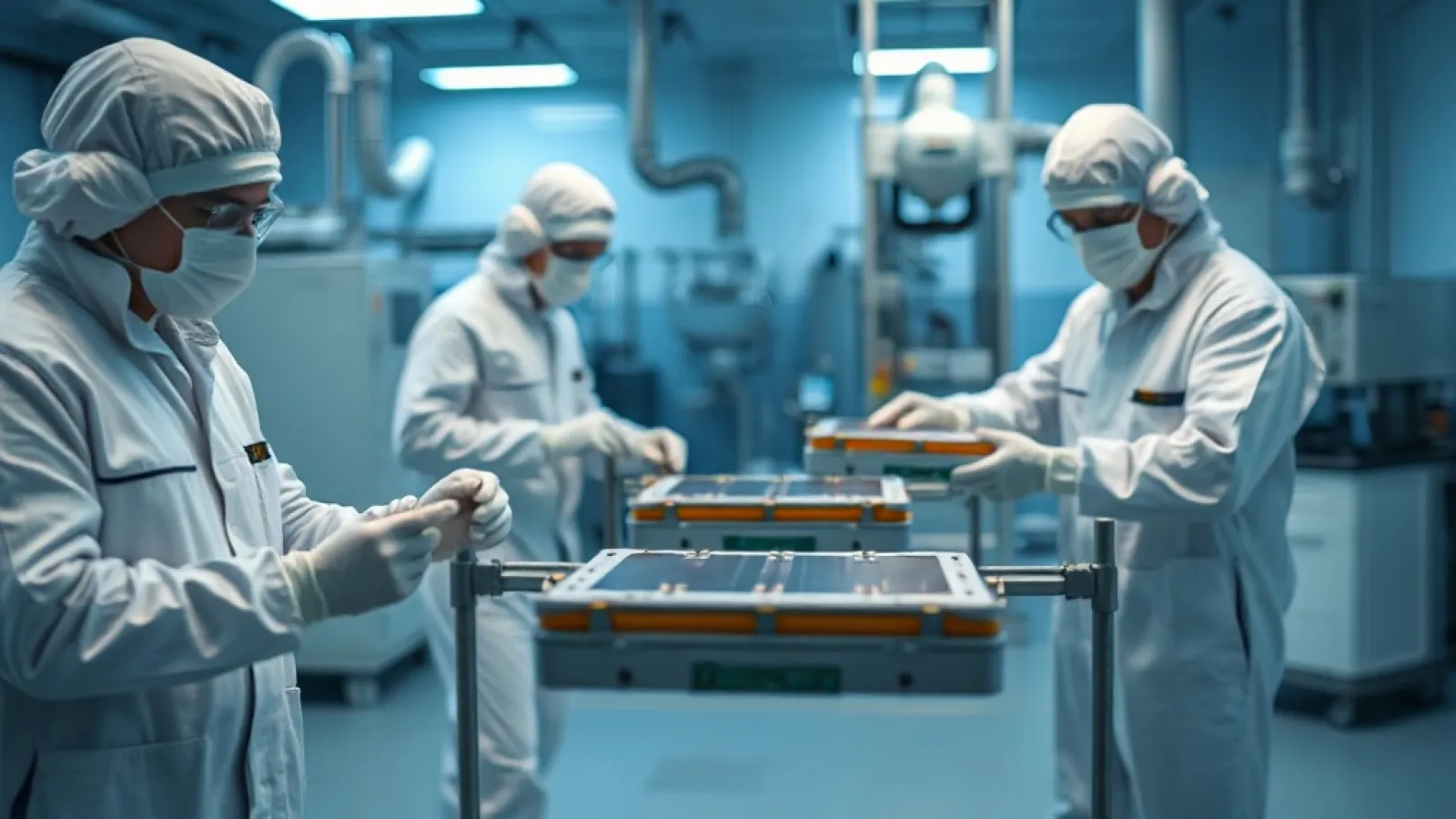 Anthropic ve Samsung'un ortak çalışmasını gösteren, modern teknoloji ve yapay zeka temasını içeren tasarım görseli.