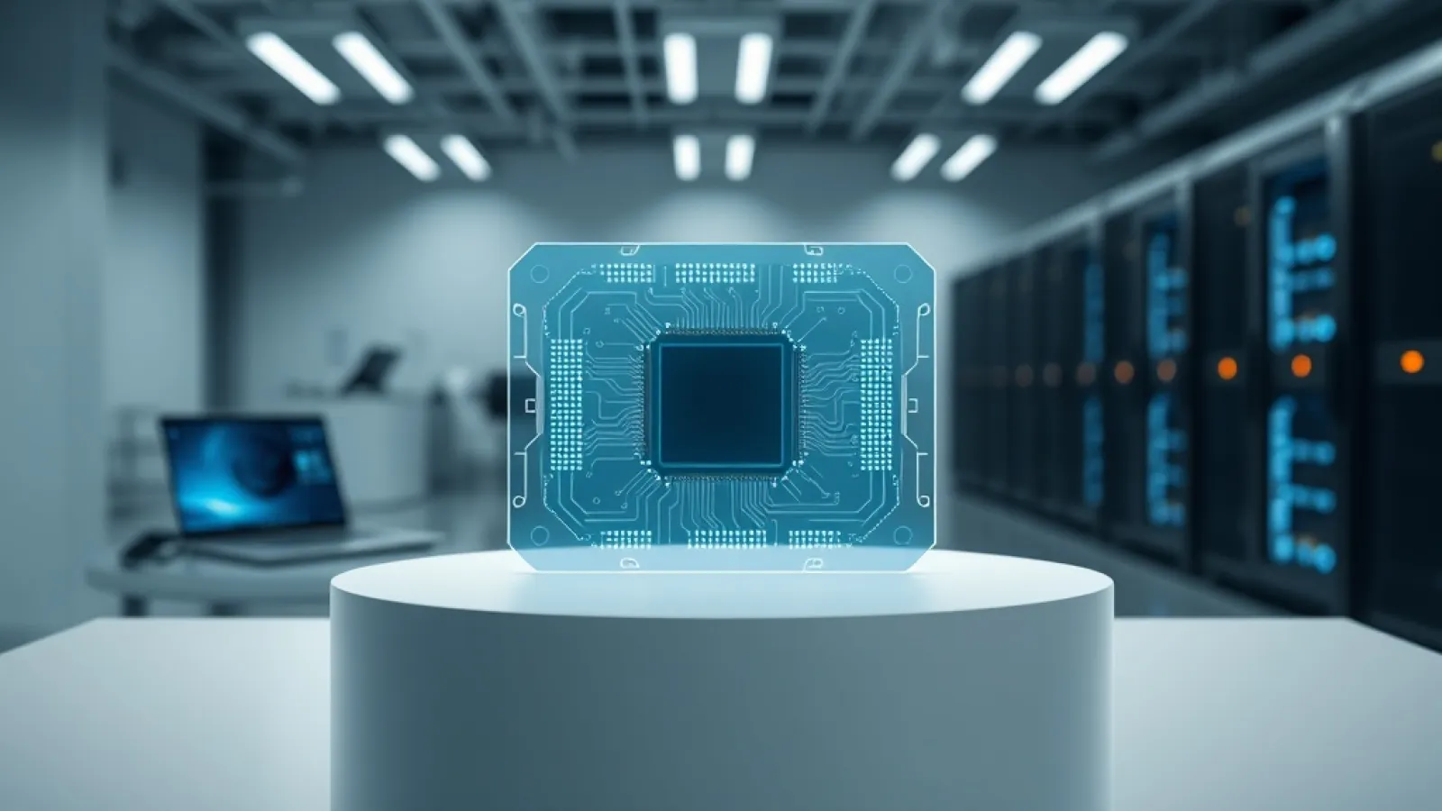 Apple'ın yeni M7 çipi ile yapay zeka özelliklerine odaklanarak tasarlanan modern Mac bilgisayarlarının görseli.