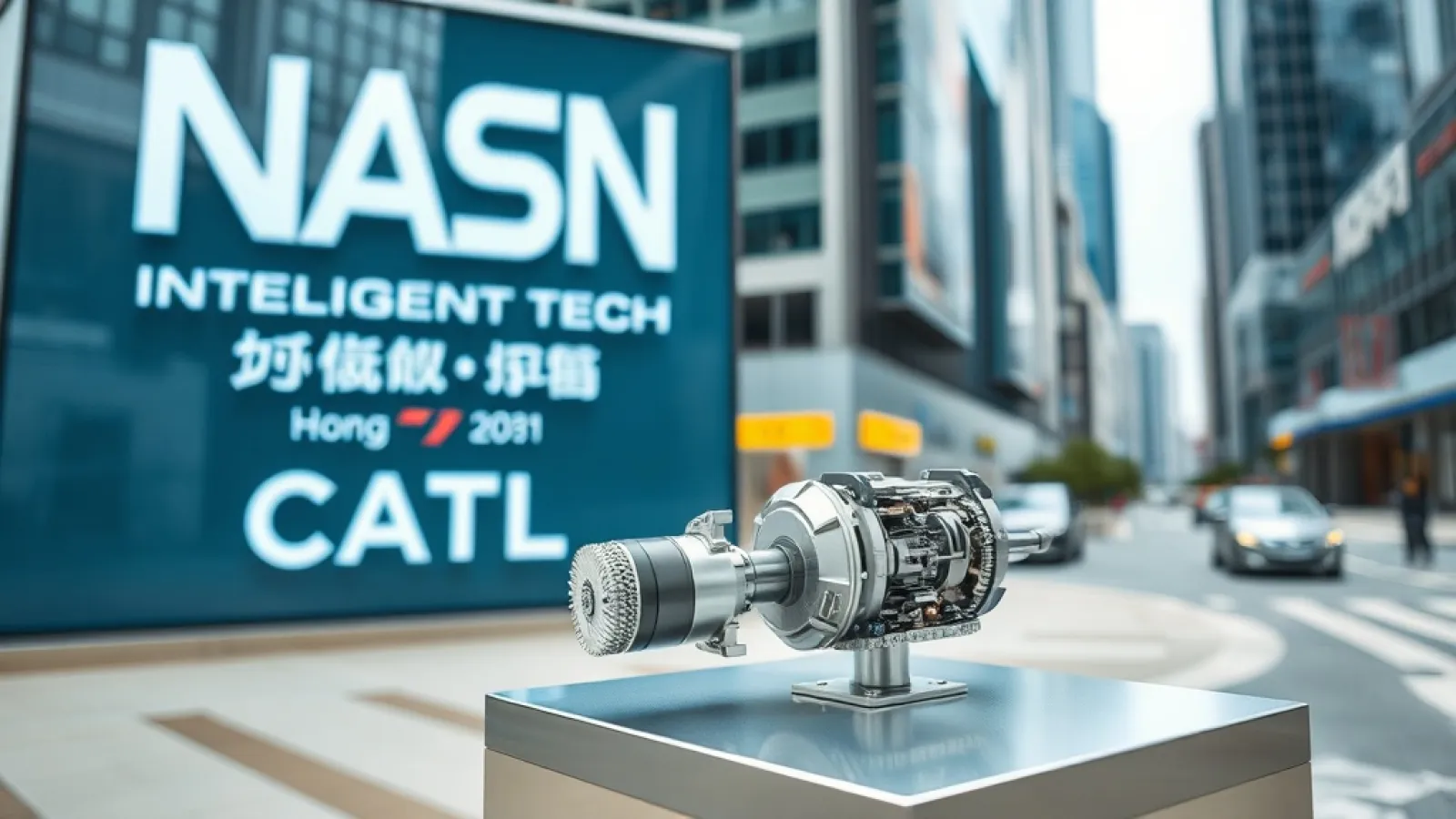 CATL desteğiyle otonom sürüş teknolojileri geliştiren NASN Intelligent Tech şirketinin Hong Kong borsasına giriş törenini gös
