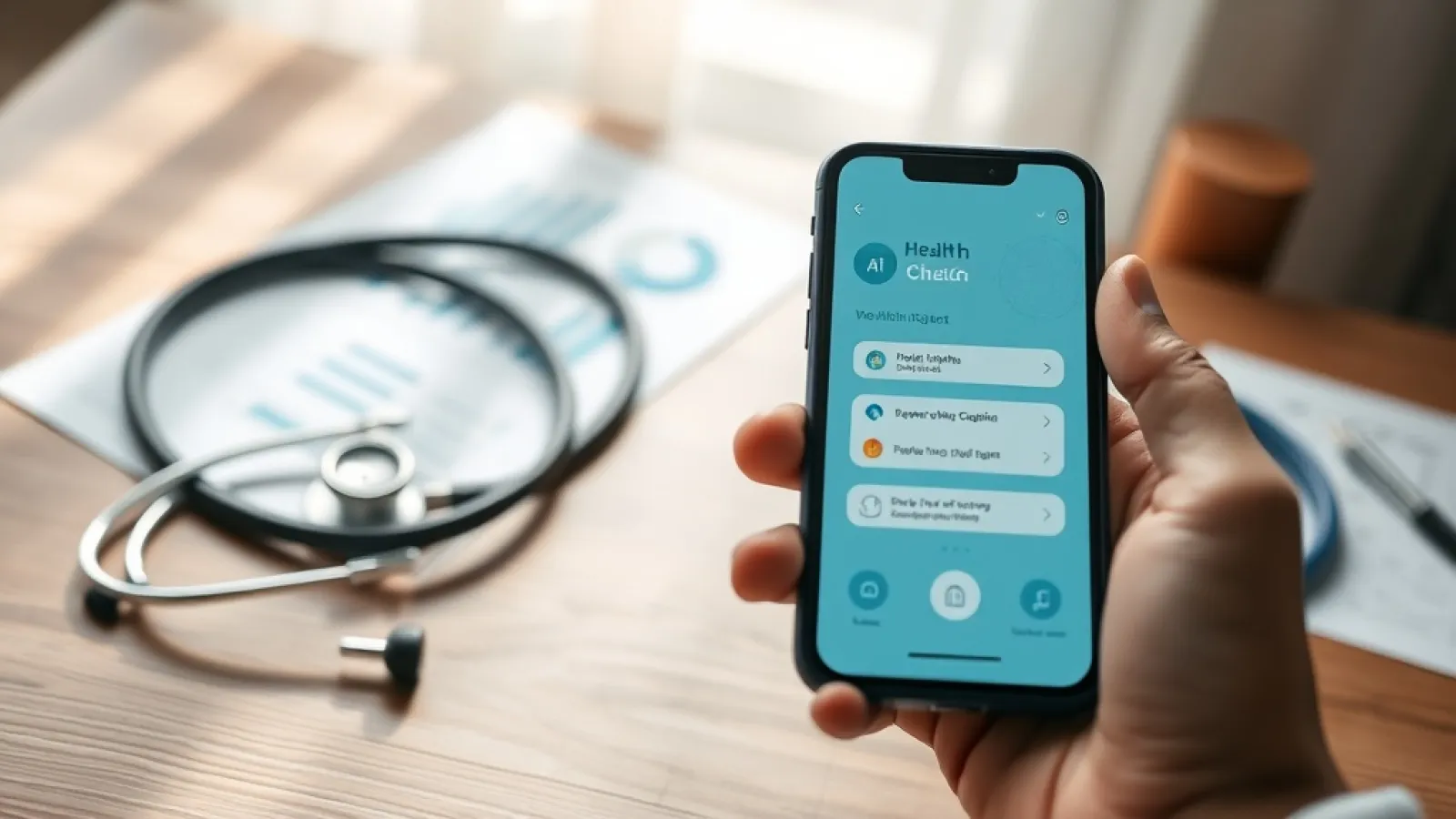 ChatGPT Health uygulamasının sağlık verilerini analiz ederken ekranda gösterilen arayüzü ve tıbbi veri işleme simülasyonunu b
