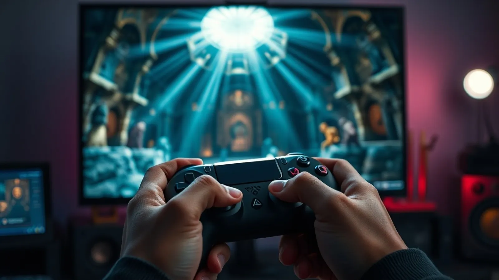 DOOM: The Dark Ages oyununda yüksek kaliteli grafikleri gösteren, ışın izleme teknolojisiyle aydınlatılmış karanlık ortamlar