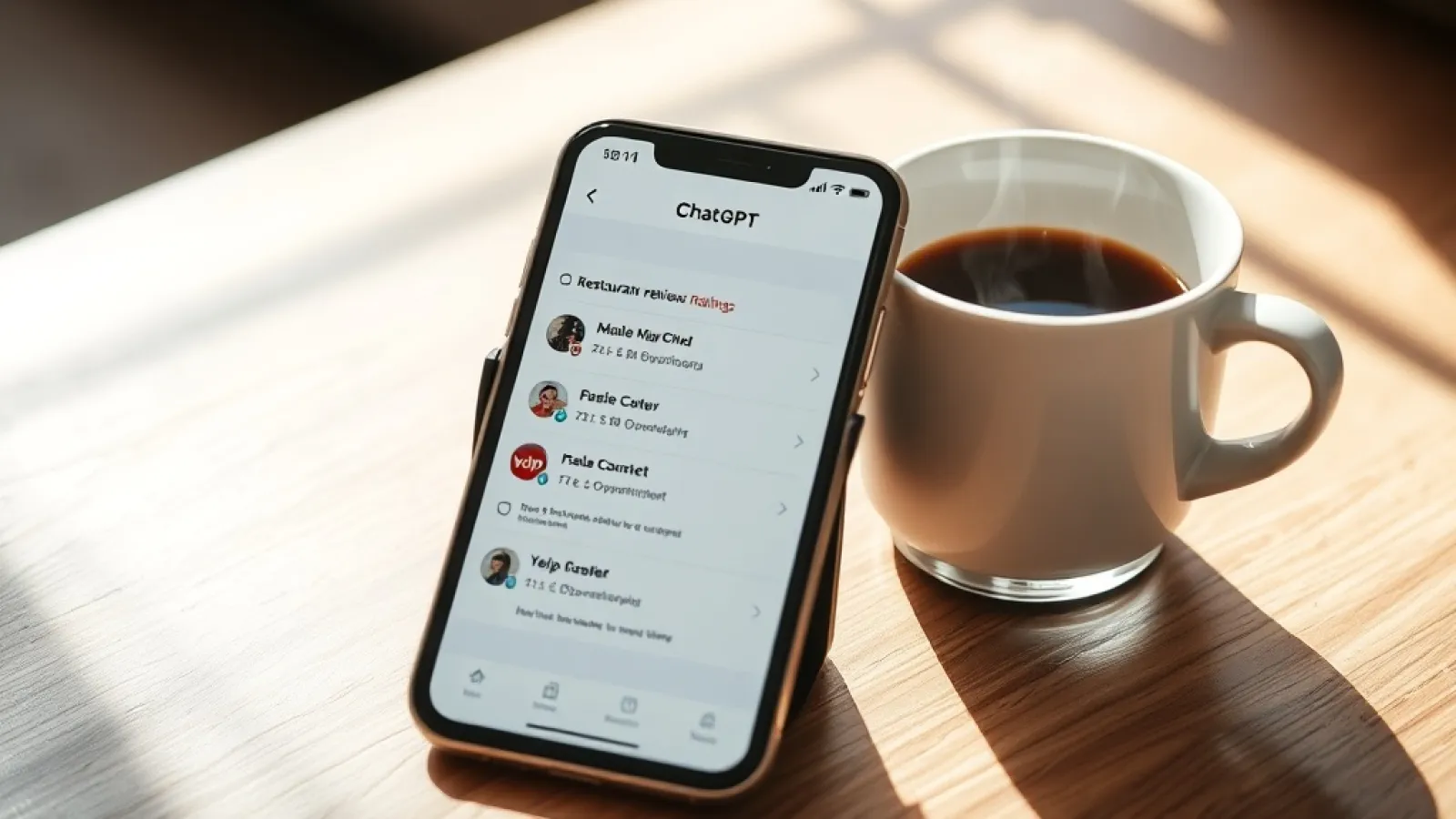 Yelp logosunun yanında OpenAI ve ChatGPT logoları, aralarında veri akışını simgeleyen bağlantı çizgileri gösterilmektedir.