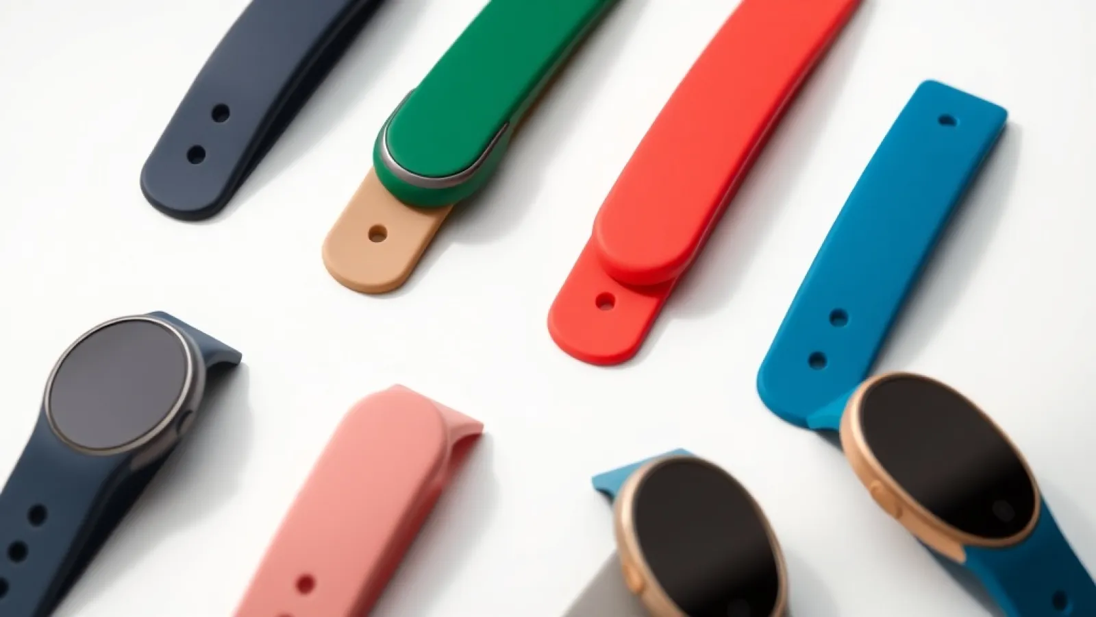 Garmin'in yeni ekransız fitness bilekliği Cirqa Smart Band'in ürün görseli ve teknik detaylarını gösteren tanıtım fotoğrafı.