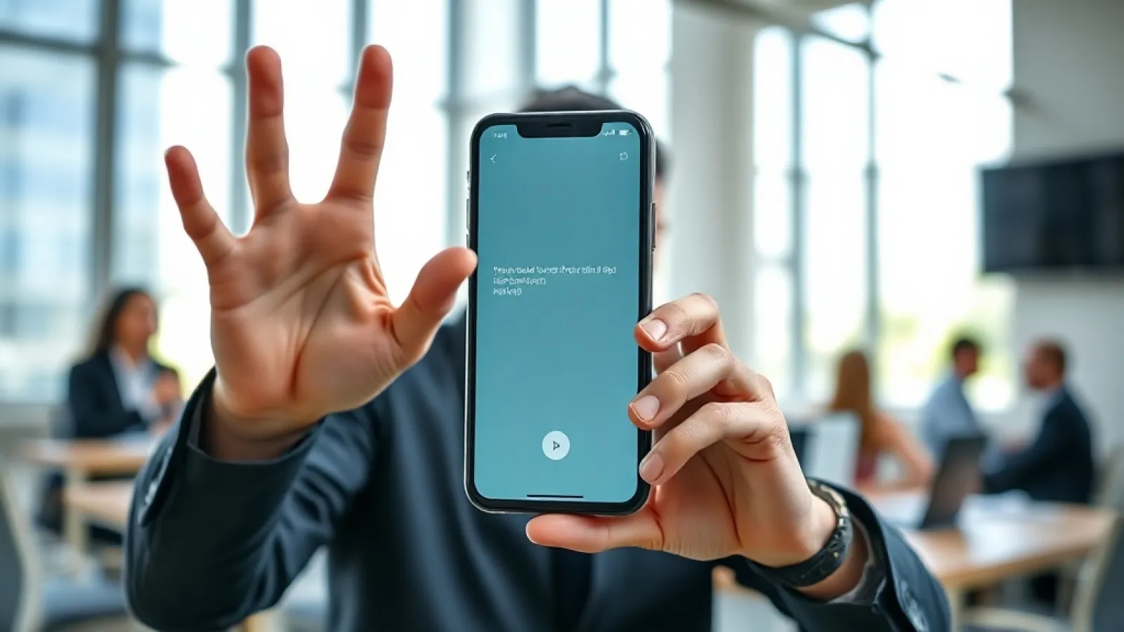 İşaret dili hareketlerini tanıyan yapay zeka teknolojisinin Pixel telefonda gösterildiği görsel.
