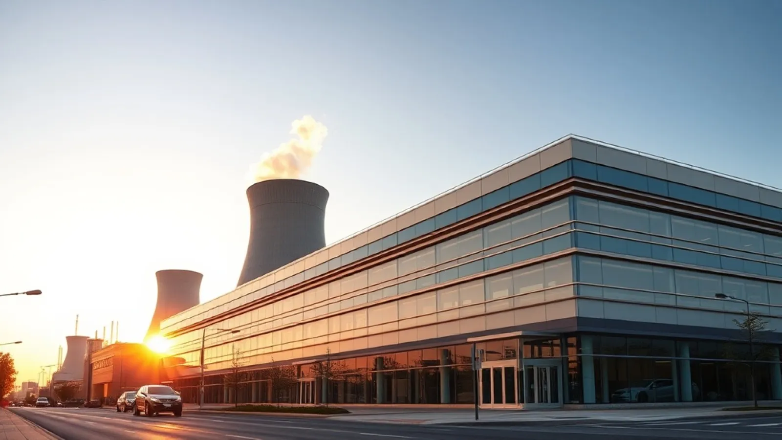 Holtec Nuclear şirketinin Nasdaq halka arzı başvurusunu gösteren grafik, şirket logosu ve nükleer enerji simgeleriyle tasarla