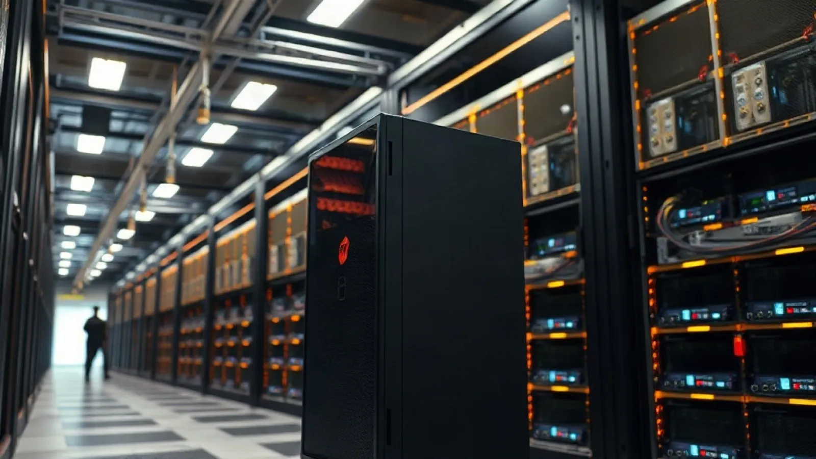 HP ZGX Fury sunucusunun, Red Hat ve Nvidia logolarıyla birlikte yapay zeka işleme yeteneklerini gösteren teknik ürün görseli.