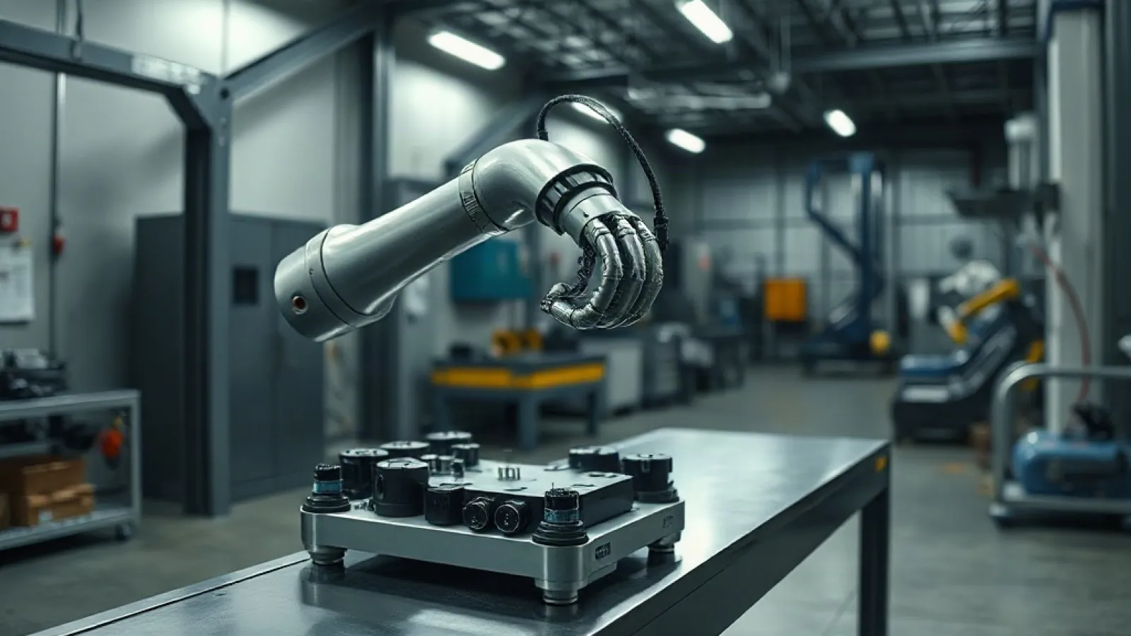 Lyte şirketinin robot algılama teknolojisini gösteren, yüksek teknoloji ve yapay zeka unsurlarını içeren modern bir görsel.