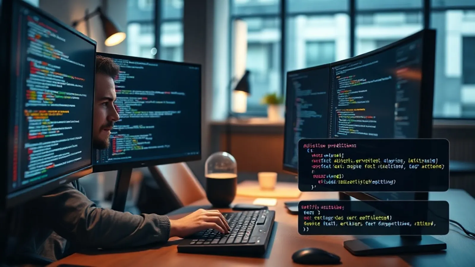 Meta'nın yeni yapay zeka kod asistanı Muse Code'un geliştirici araçlarını gösteren bilgisayar ekranı ve kod editörü görseli.