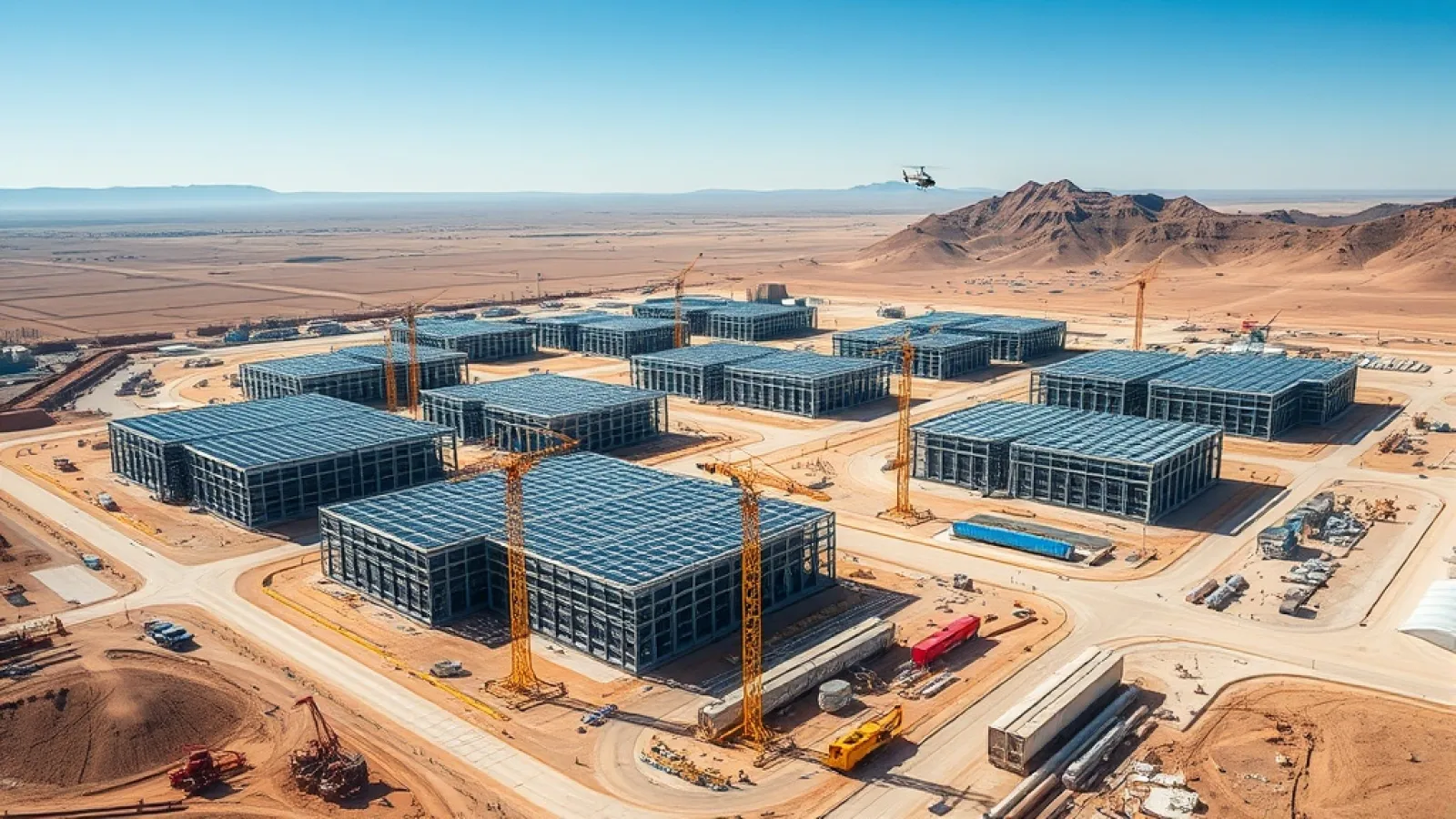 Meta ve BlackRock'ın El Paso'daki 14 milyar dolarlık yapay zeka veri merkezi projesinin inşaat alanını ve modern teknoloji al