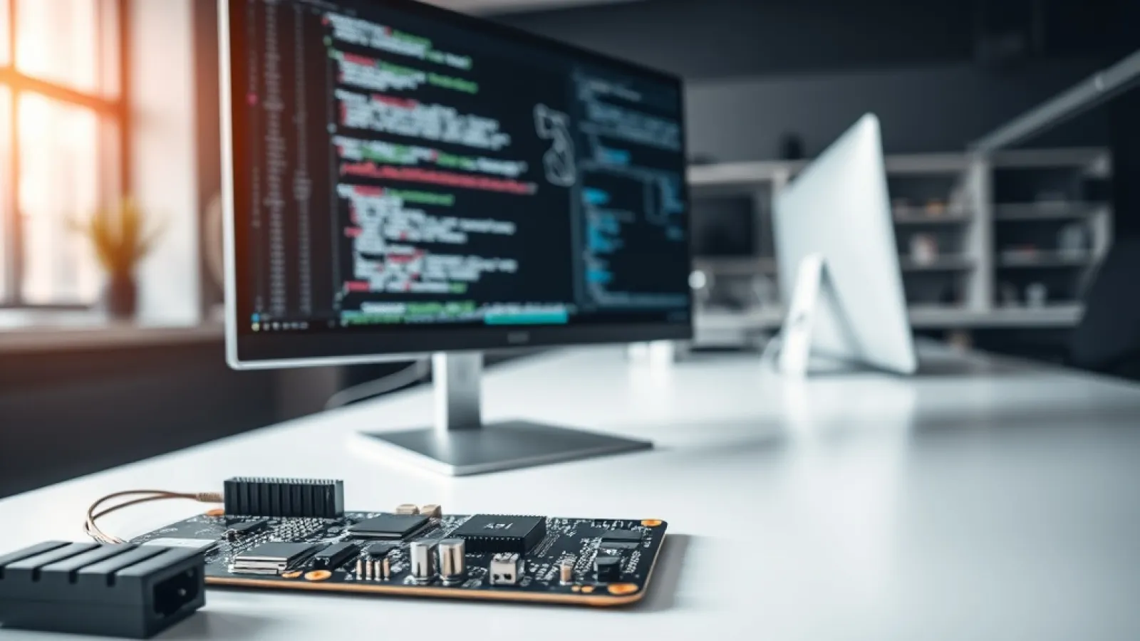 Meta'nın AI API yönlendirme platformunun teknik mimarisini ve kodlama araçlarını gösteren dijital görselleştirme.