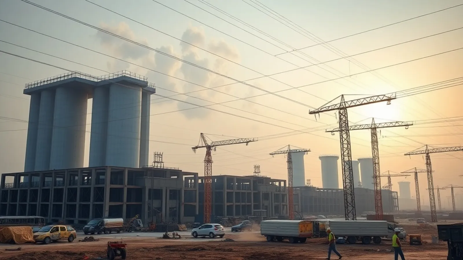 Meta'nın Hindistan'daki yeni yapay zeka veri merkezinin büyük sunucu odalarını ve enerji altyapısını gösteren teknik görsel.