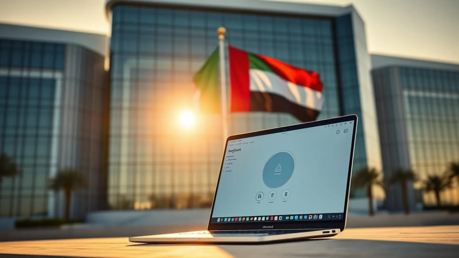 Microsoft ve BAE hükümet temsilcilerinin, yapay zeka teknolojisini kamu hizmetlerine entegre etme sürecini gösteren bir topla