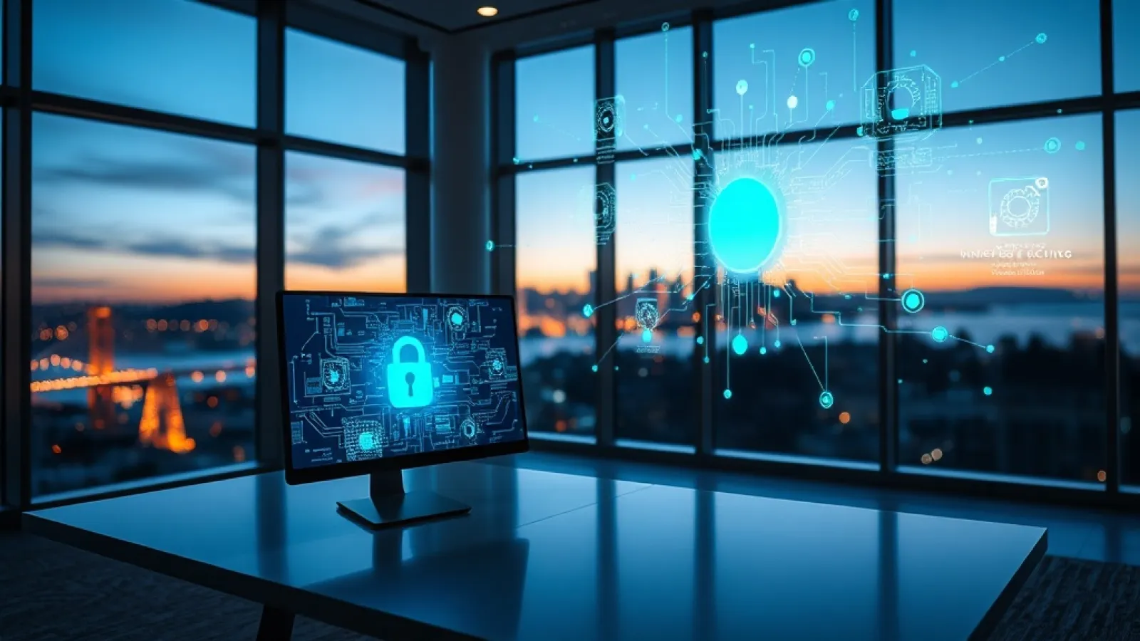 Microsoft'un yeni yapay zeka güvenlik sistemlerinin teknik mimarisini ve siber tehditlerden korunma yeteneklerini gösteren gö