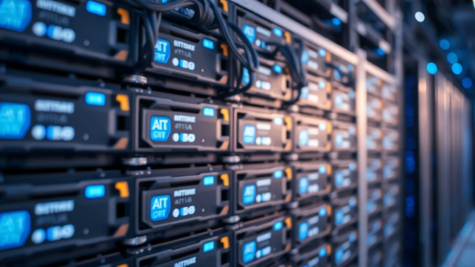 Microsoft ve Mistral'ın GPU altyapı yatırımı anlaşmasını gösteren, veri merkezleri ve teknoloji işbirliğini sembolize eden gö