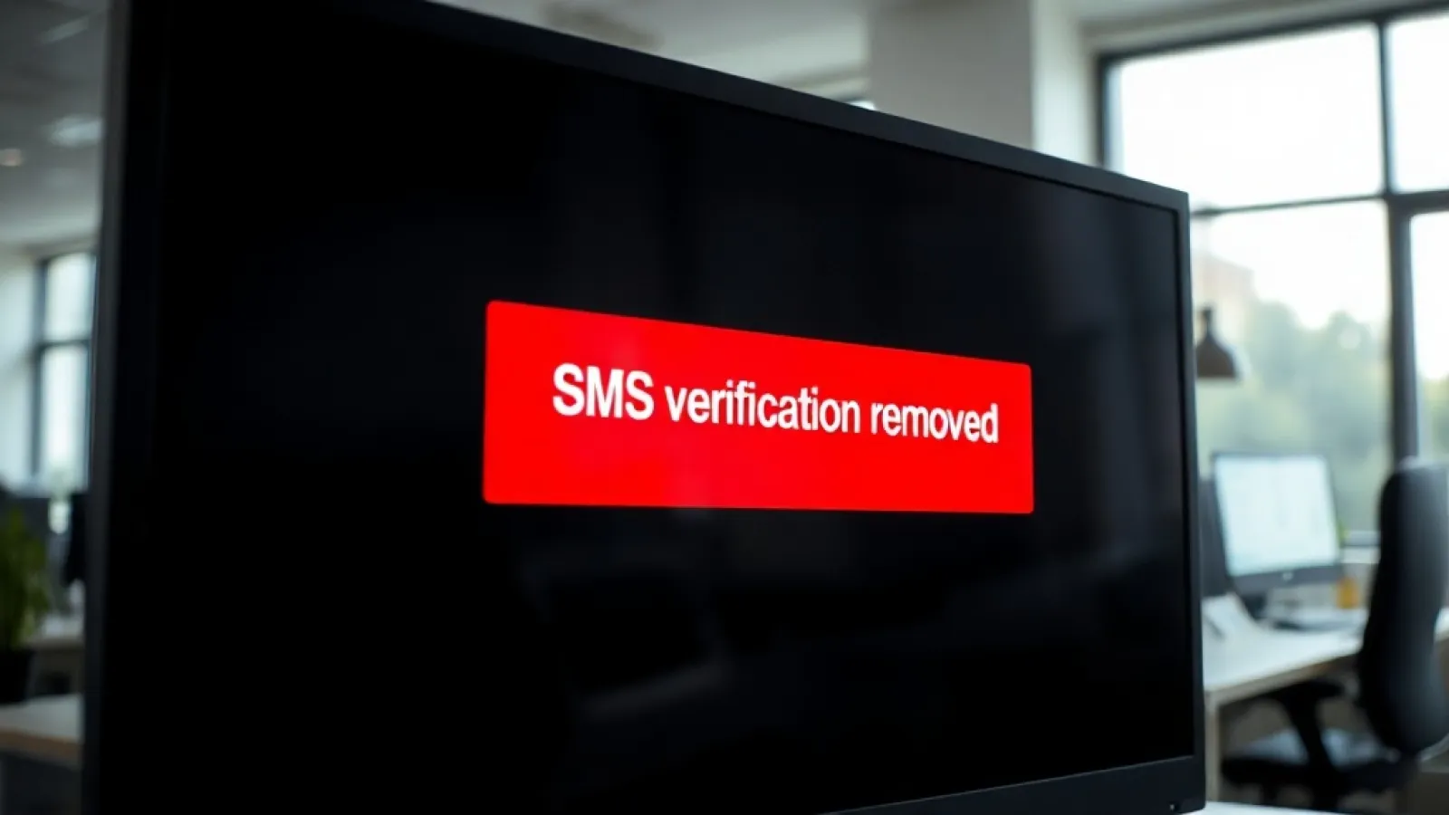 SMS doğrulaması yerine daha güvenli yöntemleri gösteren bilgisayar ekranı ve siber güvenlik simgeleri.