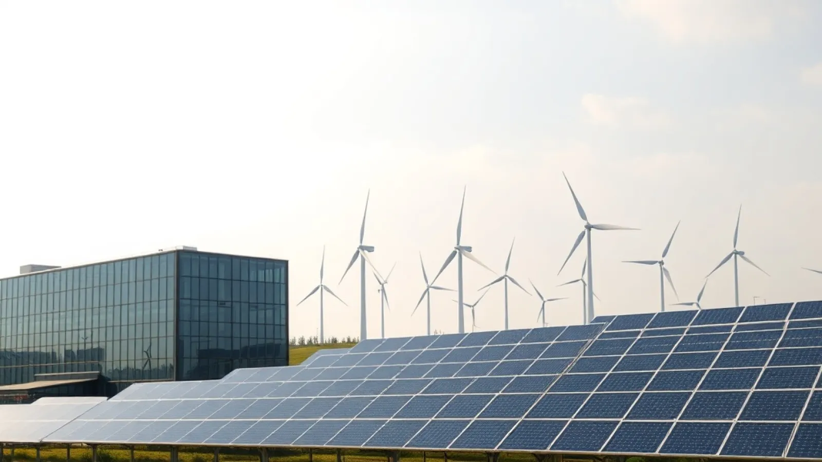 Büyük veri merkezleri ve sunucuları arasında enerji tüketiminden kaynaklanan karbon emisyonlarını sembolize eden endüstriyel