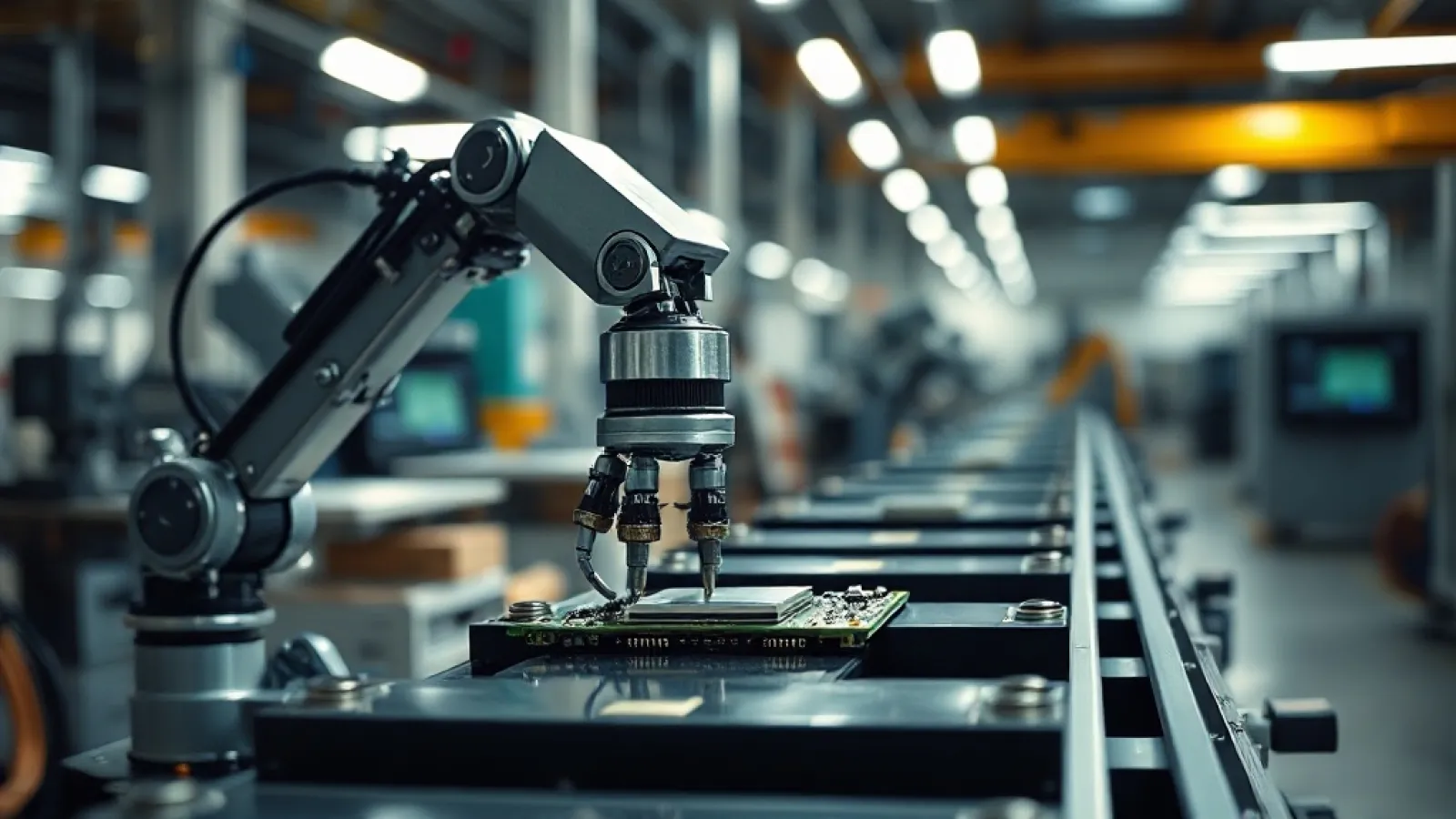 Nvidia çipleri ve robotik teknolojisi ile donatılmış bir veri merkezi ortamında, Japon mühendislerin fiziksel yapay zeka mode