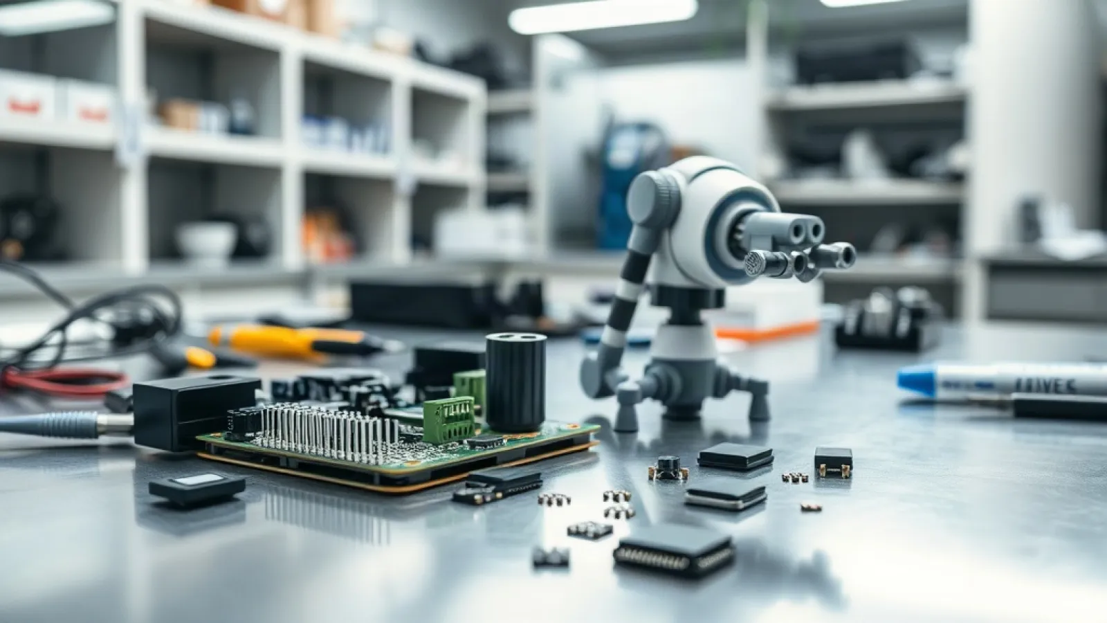 NVIDIA Jetson Orin Nano 2 cihazının kompakt tasarımı ve teknik özellikleri gösterilirken, arka planda yapay zeka ve robotik u