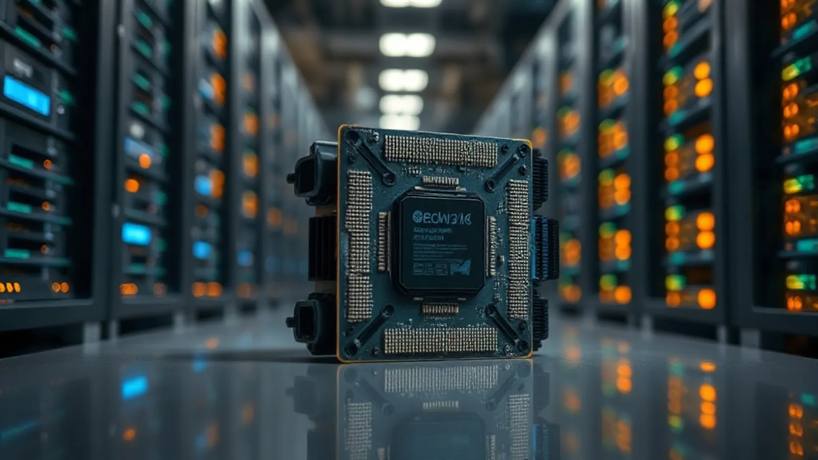 Nvidia'nın yapay zeka startup'larına finansal destek sağlayan gelir paylaşımı modelini gösteren, modern teknoloji ofisi ortam
