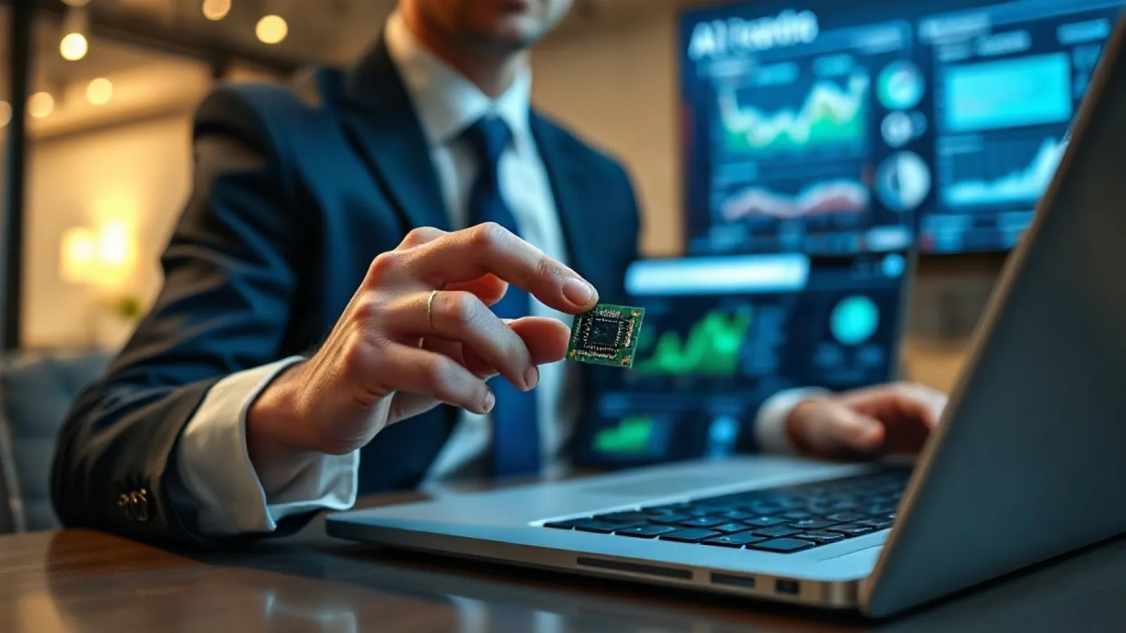 Nvidia ve Perplexity'nin ortaklık görüşmelerini temsil eden, teknoloji ve yapay zeka yatırımını sembolize eden görsel.