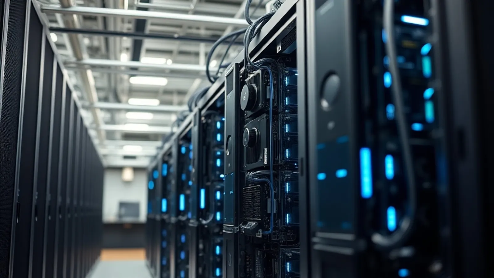 Nvidia'nın veri merkezlerinde kullanılacak yüksek teknolojili AI çipleri gösteren, şirketin muazzam talep ve büyüme potansiye