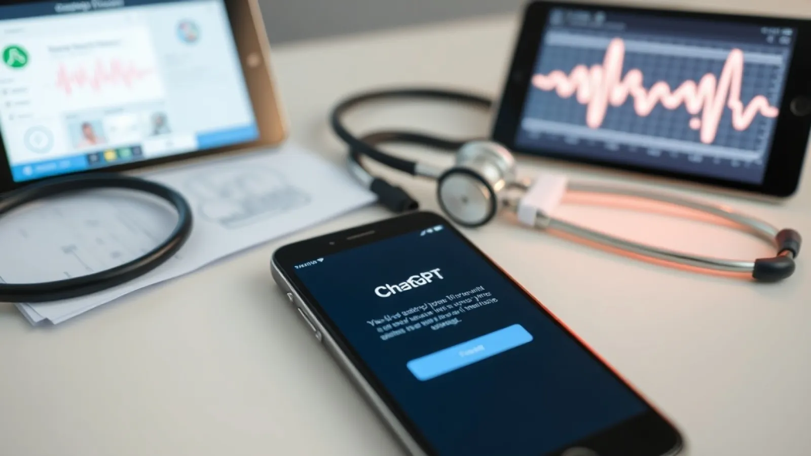 ChatGPT'nin sağlık verilerine erişim sağlayan Apple Health ve tıbbi kayıt entegrasyonu arayüzünü gösteren ekran görüntüsü.
