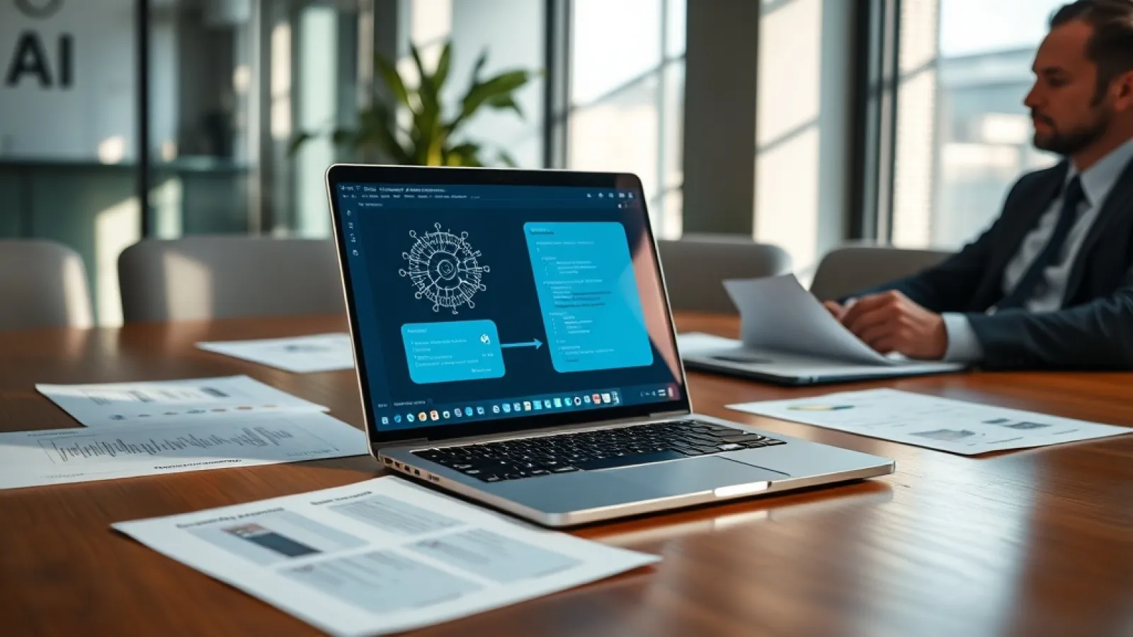 OpenAI'nin yeni AI modelleri ve ürünleriyle finansal büyümesini gösteren, grafikleri ve teknoloji simgeleriyle süslenmiş bir