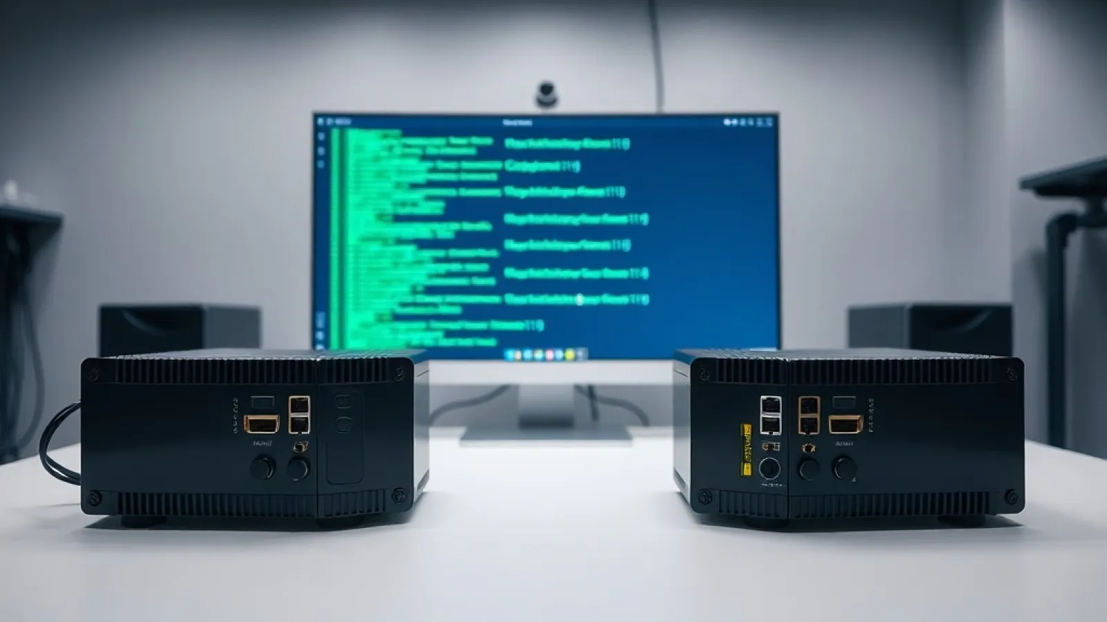 NVIDIA DGX Spark sunucusu ve AI ajanları yazılımının teknik mimarisini gösteren, veri merkezi ortamında çalışan bilgisayar do