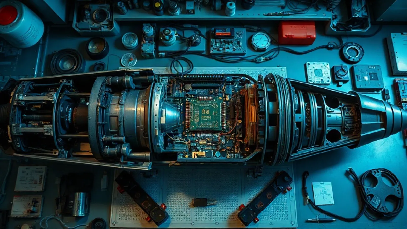 Rus S-71 füzesinin iç bileşenlerinde NVIDIA Jetson Orin NX çipinin yerleştirilmiş olduğunu gösteren teknik inceleme veya rönt