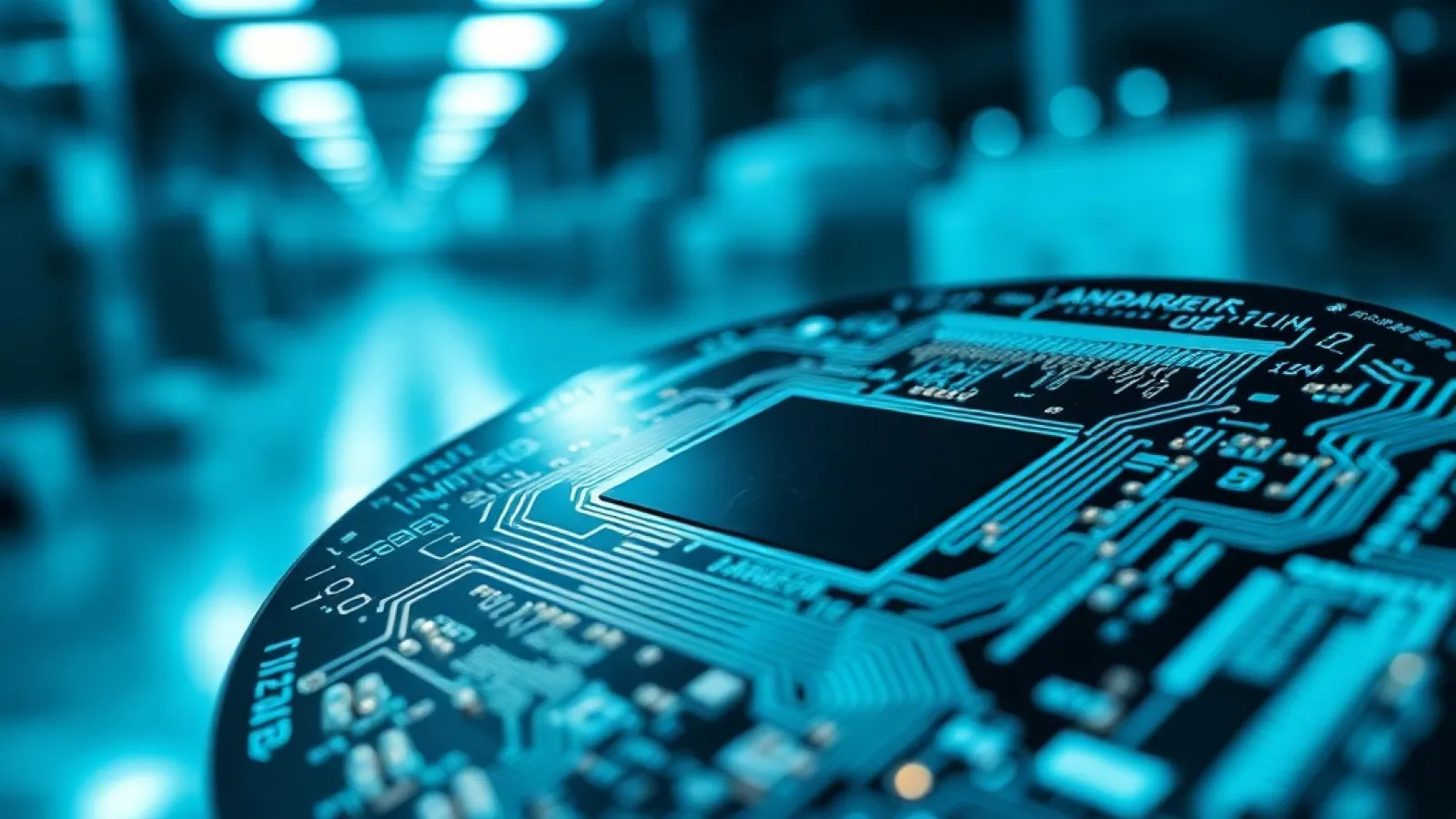 SK hynix CEO'sunun konferans salonunda veya ofisinde yapılan açıklamasını gösteren, endüstriyel çip üretim tesisinin veya gra