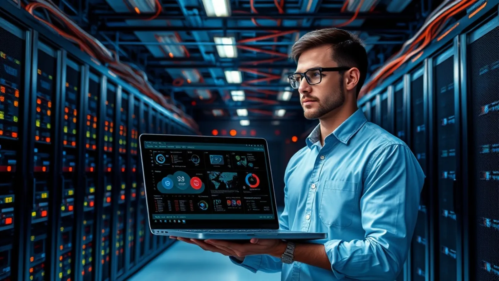 SkyPilot'un GPU yönetim platformunun bulut altyapısında kullanıldığını gösteren, teknoloji ve veri işleme simgelerinin yer al