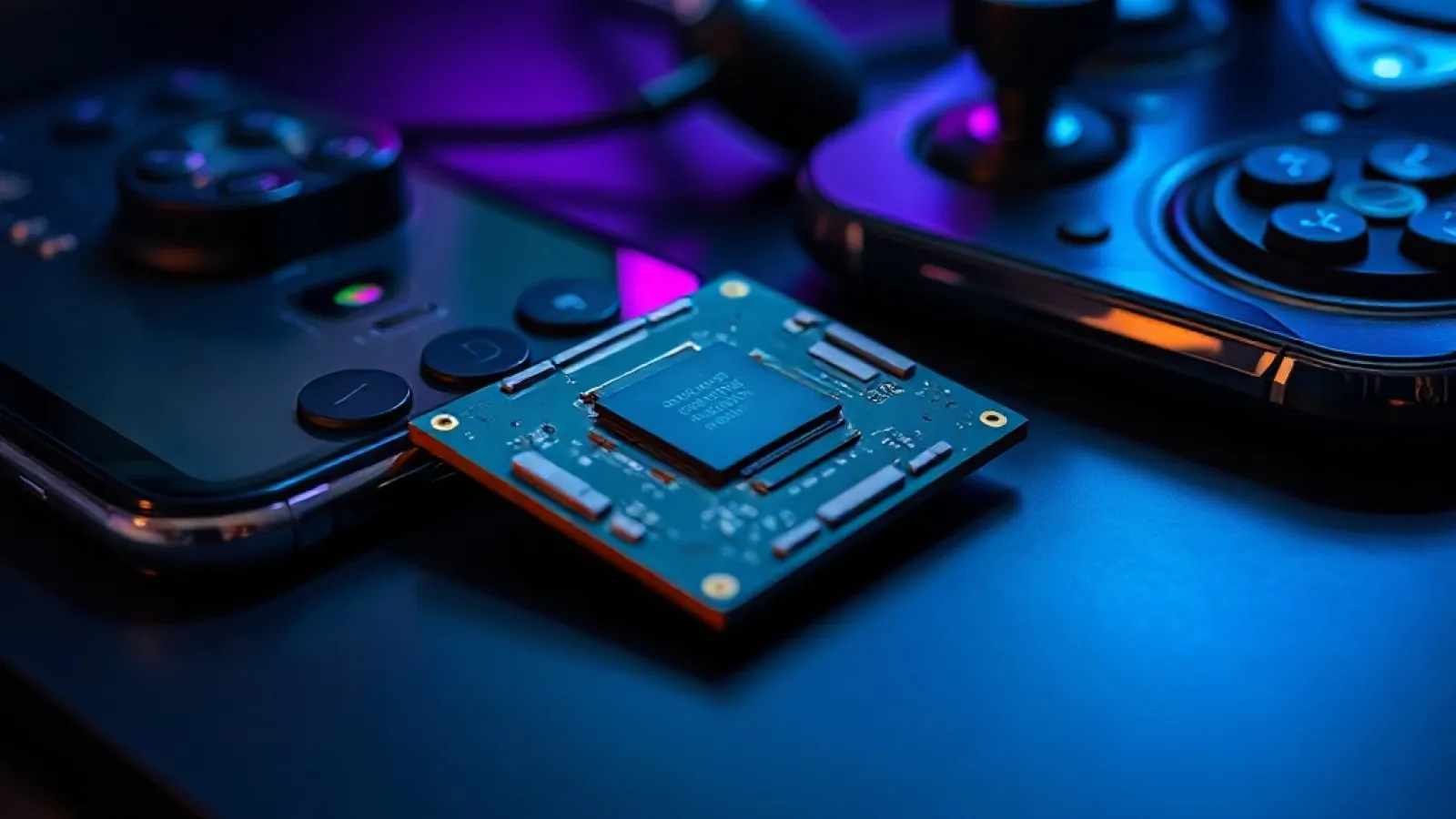 Snapdragon 8 Elite Gen 5 V-Series çipi ve Redmi K100 Pro akıllı telefonunun yan yana gösterildiği teknik ürün tanıtım görseli