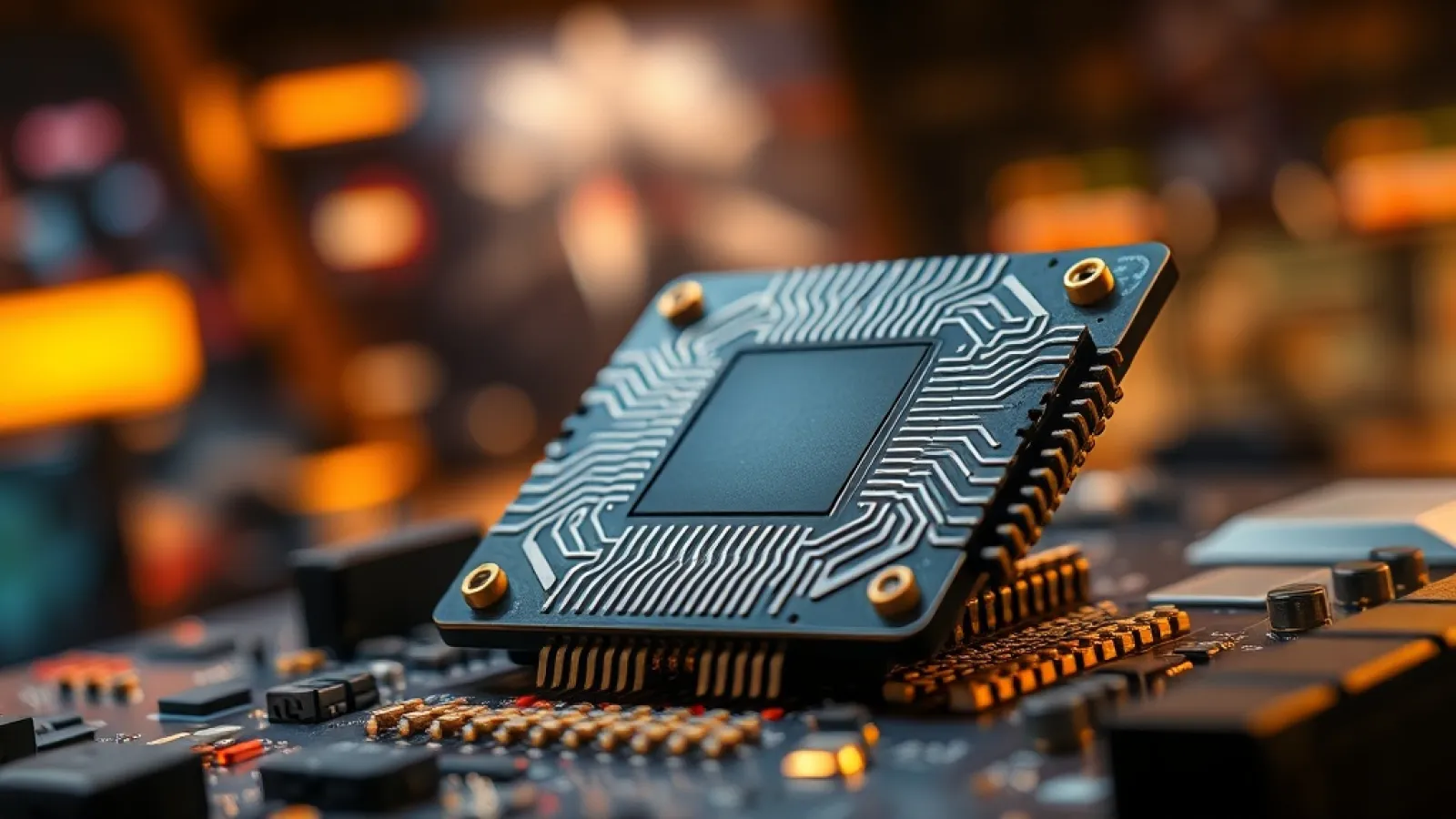 Snapdragon 8 Elite Gen 6 Pro işlemcisinin yapay zeka destekli grafik işleme teknolojisini gösteren, futuristik arayüz ve yüks