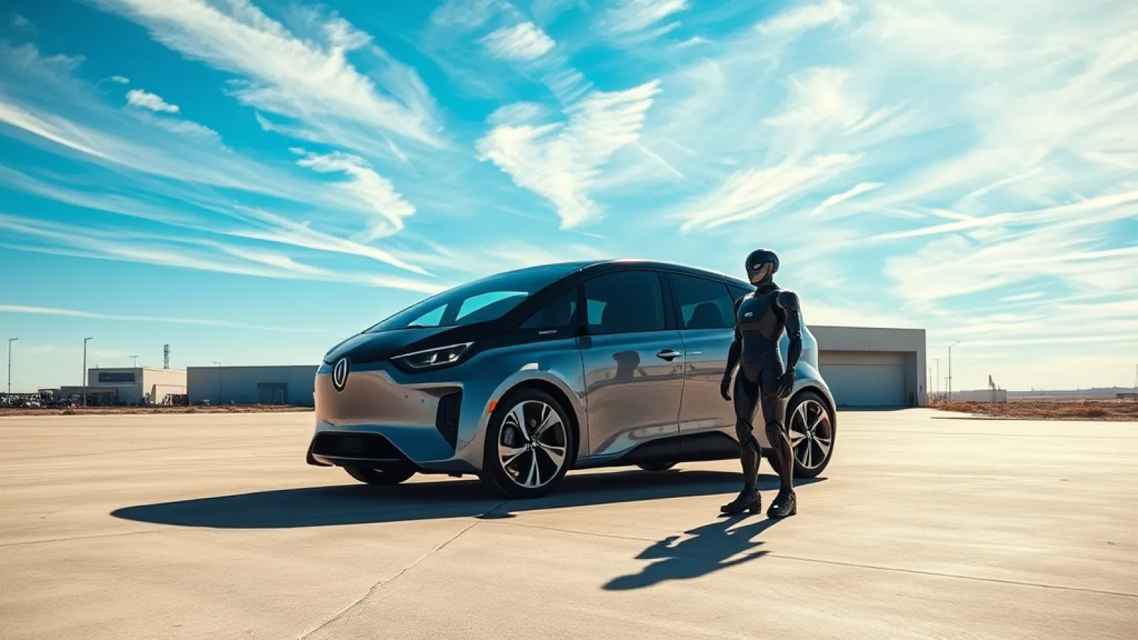 Tesla'nın modern fabrikasında üretim bantlarında çalışan robotlar ve elektrikli araçlar, başarılı finansal sonuçları simgeley