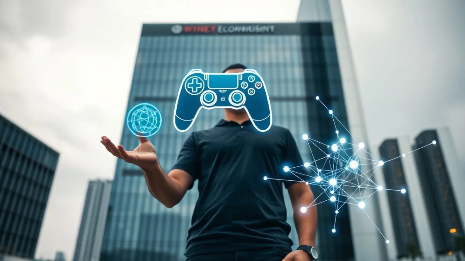 Xbox bölümünde işten çıkarılan çalışanlar ve AI teknolojisine yatırım yapan Microsoft'un kurumsal yapısını gösteren görsel.