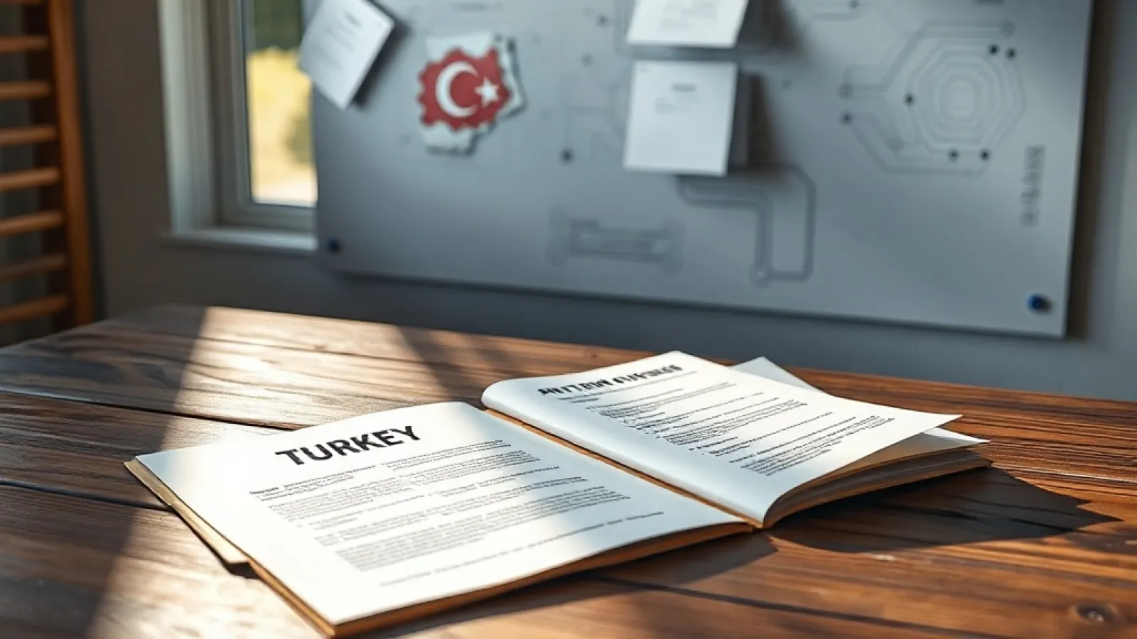 Türkiye'nin yapay zeka stratejisini gösteren resmi belge ve teknoloji simgeleriyle tasarlanmış modern bir kapak görseli.